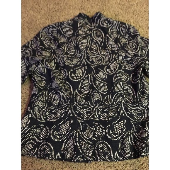 CJ Banks Jacket Womens X 14W Used Navy No Collar Zip Front Lightweight - Picture 8 of 12